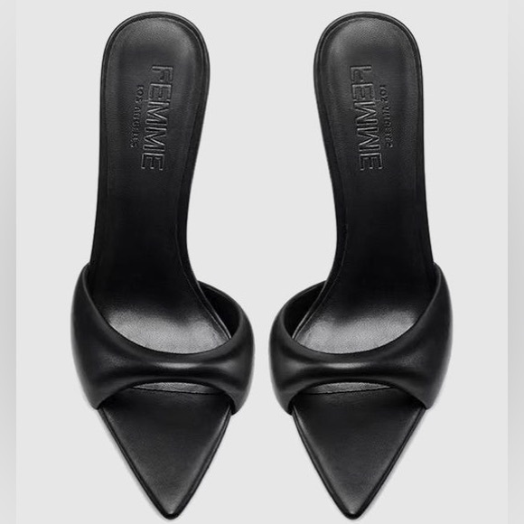 La Femme Shoes - FEMME Los Angeles Saint Slipper Black NWOT